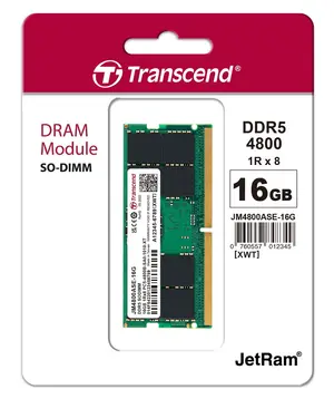 Transcend 16GB 4800MHz DDR5 Laptop RAM – High-Speed Memory Upgrade for Notebooks