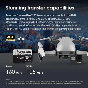 Transcend 256GB microSD 340S Memory Card – High-Speed UHS-I Storage