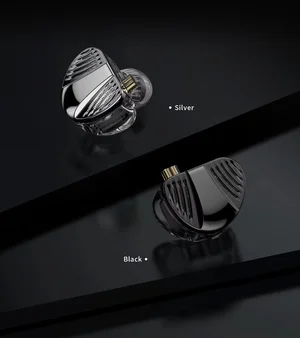 TRN V10 PRO In-Ear IEM Earphone Dual Dynamic Driver and Dual Balanced Armature Hybrid in-Ear Monitors (Silver, Type-C, with Mic)