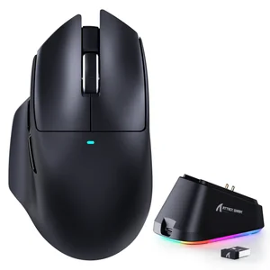 Attack Shark V6 65g Superlight Wireless Gaming Mouse with Magnetic Charging Dock, BT/2.4GHz Wireless/Wired Mouse 1K Polling, PixArt PAW3311 Sensor, 25000DPI, Tape, Office Gamer Mice for PC/Win/Mac (Black)