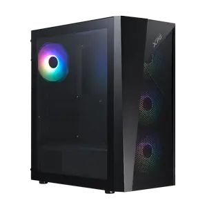 XPG LANDER 500 Mid Tower Gaming Case, 4 ARGB Fans Pre-Installed Black