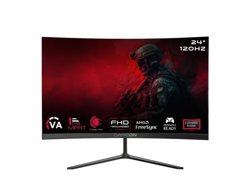GAMEON GOC24F120VA Pro Series 24" FHD, 120Hz, MPRT 1ms, HDMI 2.1, VA Panel Curved Gaming Monitor (Supports PS5) - Black