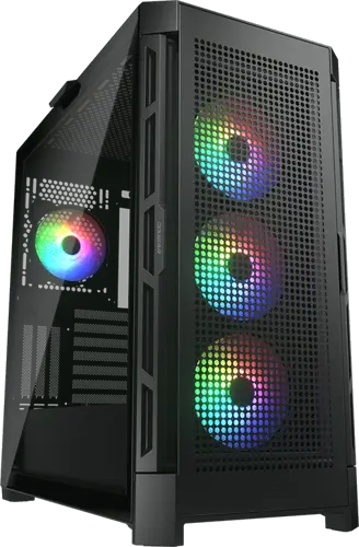 Cougar AIRFACE RGB Mid Tower Case with Brilliant Lighting Scenery and Excellent Cooling Performance (Mesh Front Panel) (Black)