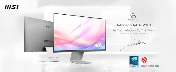MSI Modern MD271UL 27" Monitor, 3840 x 2160 (UHD), IPS, 60Hz, 4ms, HDMI, DP Port, USB C, Tilt, Silver (Open Box)
