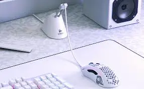 Glorious Mouse Bungee (White) G-MB-White, Prevents Cable Drag and Snagging, Rubber Feet for Grip
