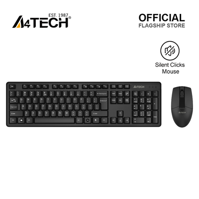 A4Tech 3330N | 3330NS Wireless Desktop - Black - Keyboard & Mouse