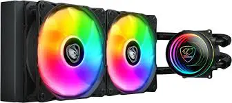 Cougar Poseidon Elite 240 ARGB AIO Liquid CPU Cooler, 240mm Liquid Cooling with VA 120 ARGB Fans x2 + ARGB Rotable Pump Head - Black