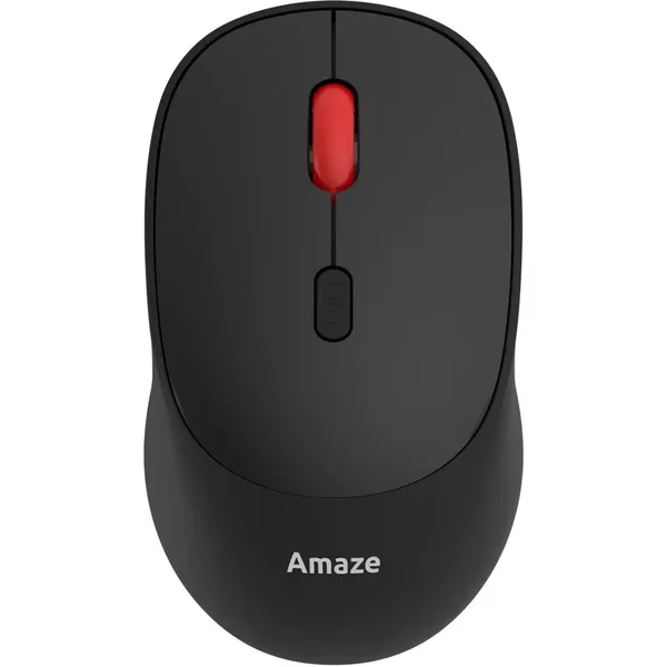 Amaze Clicket A710 Wireless Mouse, Dual Wireless Bluetooth and 2.4GHz, Adjustable 800/1200/1600 DPI, 4 Buttons, Silent Touch, 68g, Black