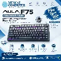 Aula F75 Wireless Mechanical Keyboard, 75% Gasket Hot Swappable Custom Keyboard, RGB Backlit Side Printed PBT Keycaps, 2.4GHz/USB-C/BT5.0 Mechanical Gaming Keyboard (Gradient Gray)