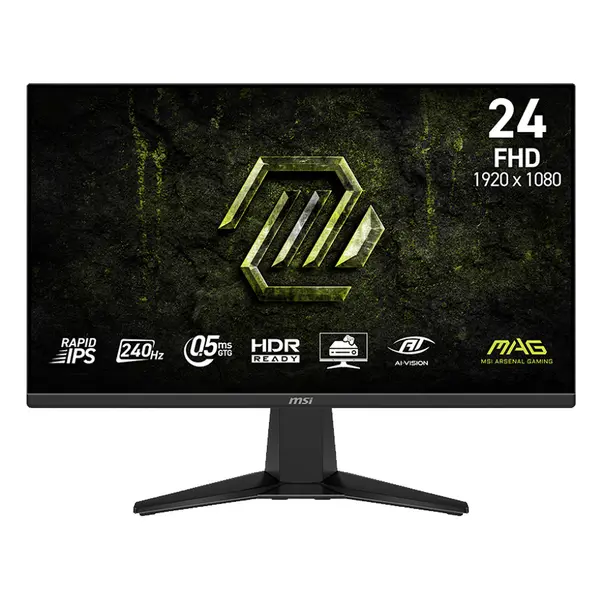 MSI MAG 245F X24 Gaming Monitor 24″ Rapid IPS Display FHD Resolution 240Hz Refresh Rate 0.5 (GtG) Response Time AMD FreeSync Premium Technology Black
