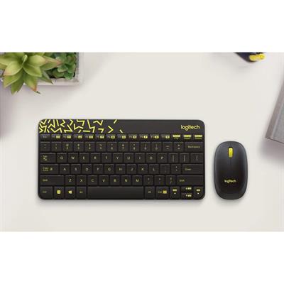 Logitech MK240 NANO Wireless Keyboard and Mouse Combo (Black/Chartreuse Yellow) 920-008202