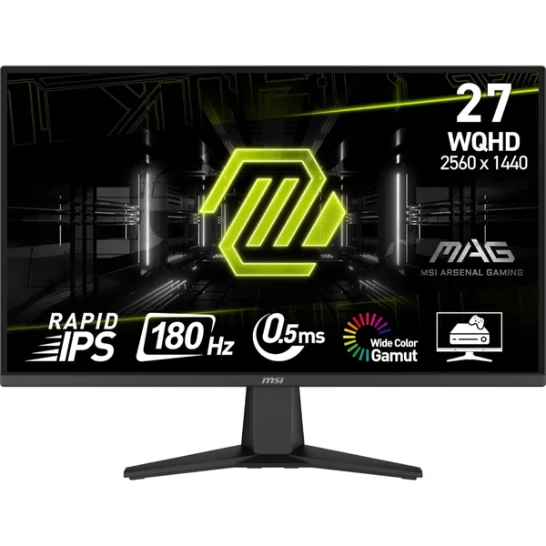MSI MAG 275QF 27-inch 2K IPS 180hz Gaming Monitor, 2560 x 1440 (QHD), 0.5ms Response Time, 180Hz, HDR Ready, HDMI, DP Port, Tilt Adjustable