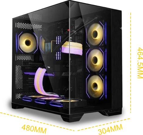 Lian Li O11 Vision Compact Tempered Glass ATX Mid-Tower Computer Case - Black - G99.O11VPX.00