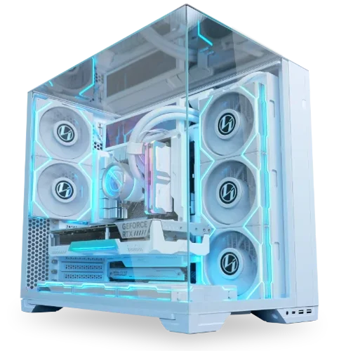 Lian Li O11 Vision Compact Tempered Glass ATX Mid-Tower Computer Case - White - G99.O11VPW.00