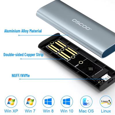 OSCOO OSND1/SP2 M.2 NVMe Case Enclosure SSD Case