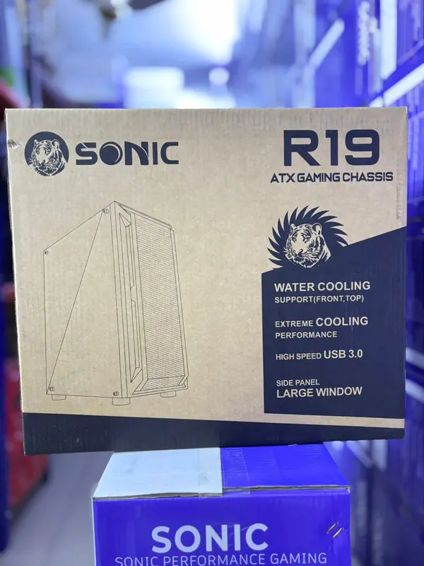 Sonic R19 ATX ARGB Gaming Case (3x ARGB Fans) – Black