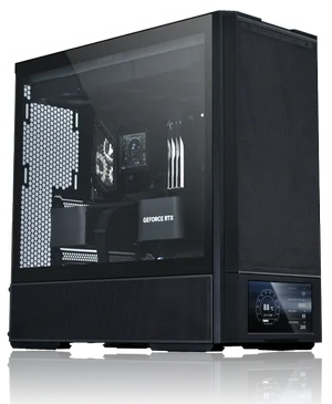 Lian Li Lancool 207 Digital ATX Computer Case w/Integrated LCD Screen, Mesh-Centric Panels Mid-Tower PC Case w/ 2 x 140x40x30mm PWM Fans, 2 x 140mm Fans Pre-Installed, Side or Rear-Mount PSU