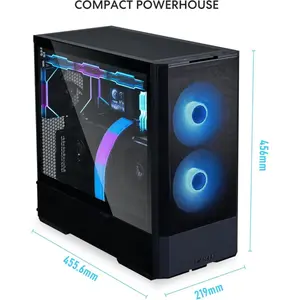 Lian Li Lancool 207 Digital ATX Computer Case w/Integrated LCD Screen, Mesh-Centric Panels Mid-Tower PC Case w/ 2 x 140x40x30mm PWM Fans, 2 x 140mm Fans Pre-Installed, Side or Rear-Mount PSU