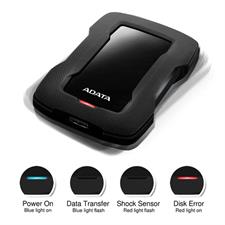 ADATA HD330 1TB USB 3.2 Shock-Resistant Extra Slim External Portable Hard Drive - Black - AHD330-1TU31-CBK