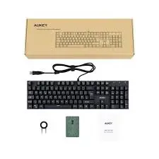 AUKEY Mechanical Gaming Keyboard RGB Backlit 105 Keys QWERTY UK Layout Rollover, Red Switches Customizable Key with 12 LED RGB Color Modes, 7 Levels Brightness and Speed Adjustment, USB Wired for PC Gamers