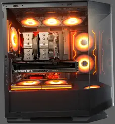 Cougar FV270 RGB MidTower E-ATX Case, 420mm GPU Supported, Build-In ARGB PWM Fans, Breathe Streams, Prism of Light, RGB Hub, Filter Guard, Tool-Less Bracket, Center Stage, Cable Management - Black