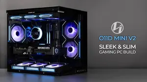 Lian Li O11D Mini V2 Compact ATX Mid-Tower Airflow Computer Case - Panoramic View, Fully Ventilated Airflow, Adjustable I/O, Pillar-Less, Cable Management, Black