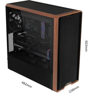 Lian Li Lancool 217 INF Infinity Mirror Computer Case, Mid-Tower ATX PC Case w/ 3 Pre-Installed Fans, 2x170mm ARGB Fans, 1x140mm, Front Mirror Glass Panel, Optimized Airflow - Black