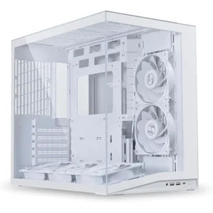 Lian Li O11D Mini V2 Compact ATX Mid-Tower Airflow Computer Case - Panoramic View, Fully Ventilated Airflow, Adjustable I/O, Pillar-Less, Cable Management, White
