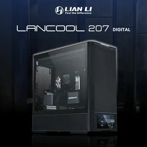 Lian Li Lancool 207 Compact ATX RGB Gaming Computer Case, Airflow Optimized Mesh Panels Tower Chassis w/ 2x 140mm ARGB, 2x 120mm PWM Fans Pre-Installed, USB Type-C Port, Tempered Glass Side Panel - Black