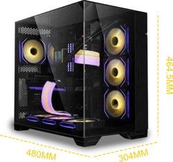 Lian Li O11 Vision Compact Tempered Glass ATX Mid-Tower Computer Case - Black - G99.O11VPX.00