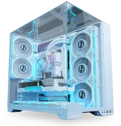 Lian Li O11 Vision Compact Tempered Glass ATX Mid-Tower Computer Case - White - G99.O11VPW.00