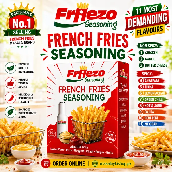 Friezo Seasoning 11 Top Trending French Fries Flavours / Masalas Small Packs.