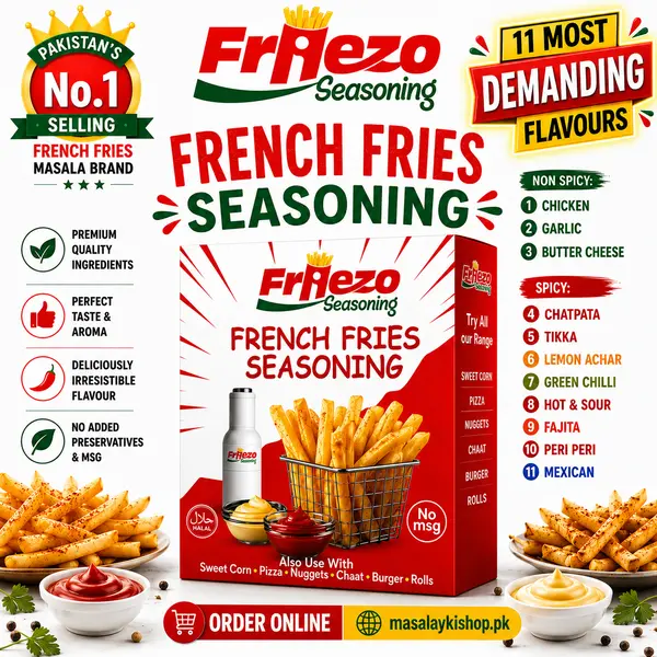 Friezo Seasoning 11 Top Trending French Fries Flavours / Masalas Small Packs.