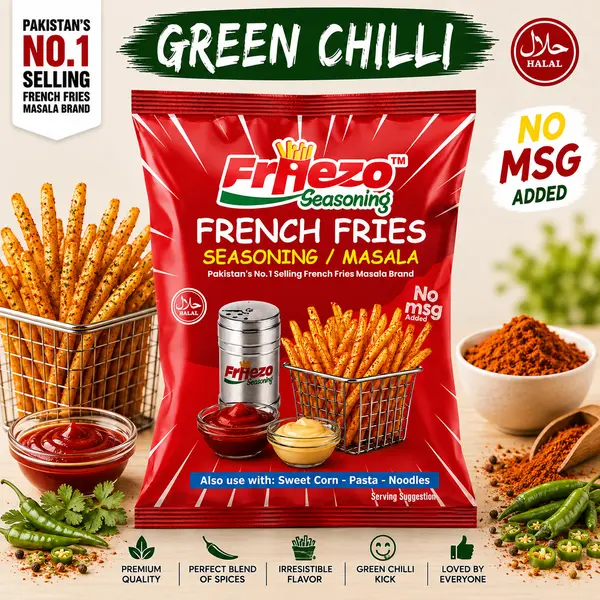 Friezo French Fries Masala Green Chilli Flavour 1 kg Pack