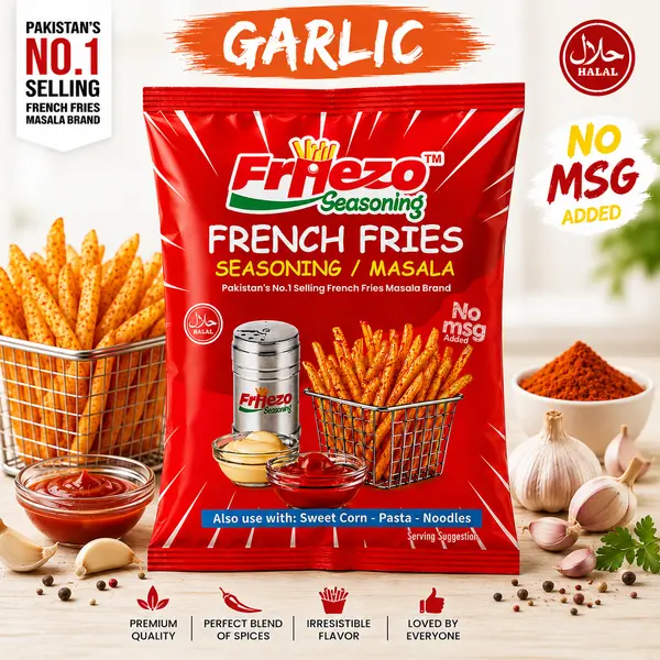 Friezo French Fries Masala Garlic Flavour 1 kg Pack