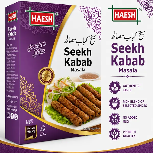 Haesh Seekh Kabab Masala 50g Pack
