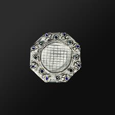 GLASS COASTER SILVER OCTAGONAL