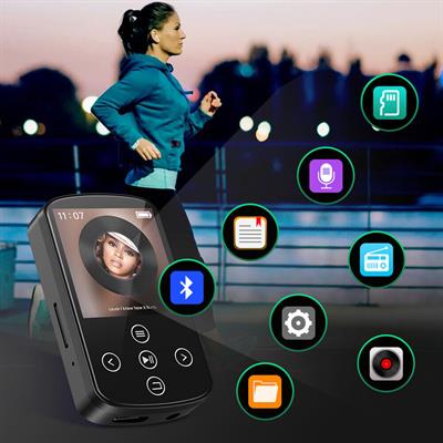 MP3 Player Bluetooth Music Speakers FM Radio e-book w/ Clip for Sports / Running