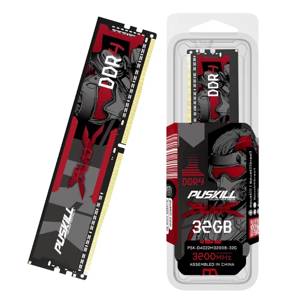 PUSKILL DDR4 32GB 3200MHz Desktop Memory RAM  288-Pin UDIMM | Intel & AMD Compatible