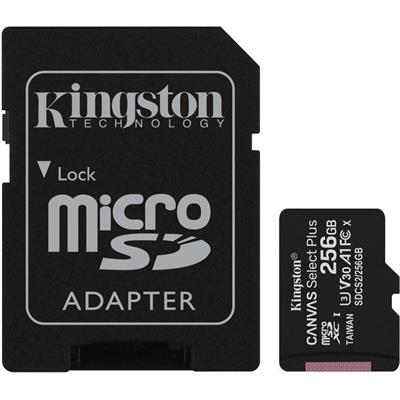 Kingston Canvas Select Plus UHS-I microSDXC Card 256GB SDCS2/256GB with SD Adapter