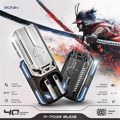 Ronin Dominator R-7035 Wireless Gaming Earbuds Metallic Design