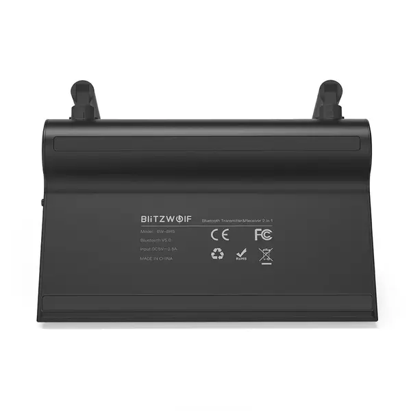 Blitzwolf BW-BR5 3 In 1 Bypass bluetooth V5.0 Audio Transmitter Receiver 3.5mm Aux Wireless Audio Adapter Low Latency 80m/262ft Long Range For TV PC Headphone Car Stereo System Home Sound System