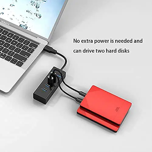Enligne 4 Port USB HUB 1.2 Meter Cable Length SuperSpeed 3.0 High-Speed Multiport Slim USB Hub