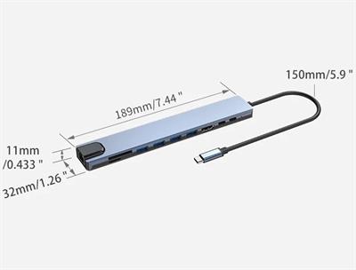 USB C HUB, 10 in 1 USB C Adapter with 4K HDMI, 100W PD, USB C Port, USB 3.0, RJ45 Ethernet, SD/TF Card Reader, Docking Station Compatible with MacBook Pro/Air USB C Laptops and Other Type C Devices