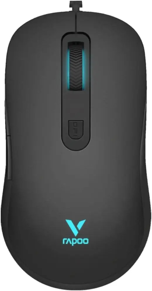 Rapoo V16RGB Optical Gaming Mouse, Ergonomic Design, Onboard Memory, 6 Programmable Buttons, Customisable Drivers, Braided Cable, Easy Plug & Play Connectivity