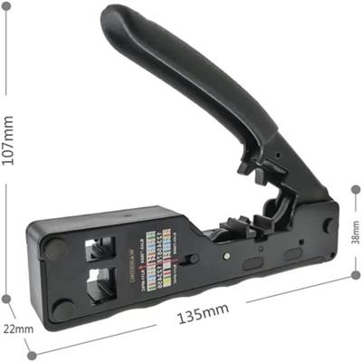 ZoeRax [Cat5 Cat6 Cat7 Pass Through Crimper] for RJ45 RJ12 RJ11 Network Connectors Modular Plugs Ethernet Cables EZ Crimp Tool