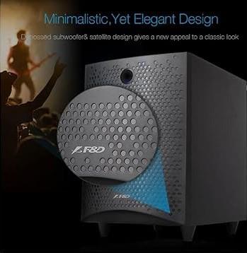 F&D F210X 2.1 Channel Multimedia Speaker (Black) | Wireless Bluetooth Speakers | Subwoofer Satellite Speakers/LED Display/USB/SD Card | Home Theatre | Powerful Bass | Speaker for Laptop, Pc & Mobile