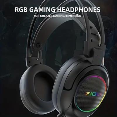 ZIDLI L4 PRO RGB USB Gaming Headset - 7.1 surround sound Headphone USB - RGB Side LED With Mic For PC/PS | Black