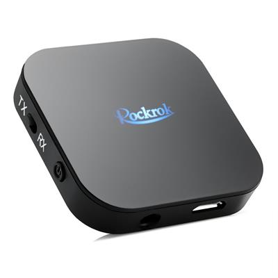 Square : Bluetooth 4.1 Transmitter and Receiver, Rockrok 3.5mm Wireless Audio Adapter/Kit for Headphone Speakers TV PC MP3/MP4 Car Stereos System-APTX Low Latency