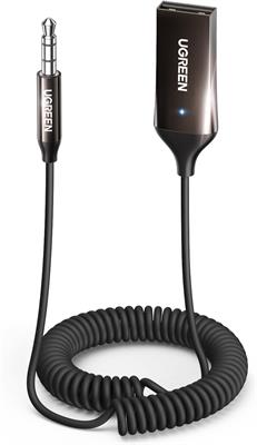 UGREEN Bluetooth 5.3 Adapter for Car Aux Input - Receiver with Built-in Mic for Hands-Free Calls, Compatible with Car Speaker and Home Audio